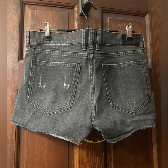 Anine Bing Black Denim Distressed Cut Off Jean Shorts Small - Picture 3 of 8